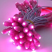 cheap Plug String Lights-6M 100LED Led Pixel Bullet Nodes String Lights Christmas DC12V 9MM Single Color Signboard Display Lamp