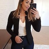 billiga Blazers och kostymer-kvinnors nya mode kavaj långärmad cardigan casual jacka topp
