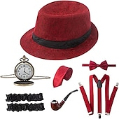 ieftine Accesorii și altele-Anii 1920 Ținute Set accesorii Bărbați Halloween Petrecerea Burlăcițelor Festival Cravată Pălărie Toate Sezoanele