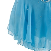 preiswerte Eiskunstlaufkleider-Eiskunstlaufkleid Damen Mädchen Eislaufen Kleider Austattungen Violett Weiß Gelb Patchwork Gitter Spandex Hochelastisch Ausbildung Wettbewerb Eiskunstlaufkleidung Patchwork Kristalle Langarm