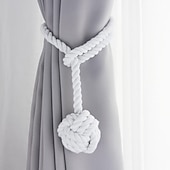 cheap Curtain Accessories-Rope Curtain Tassel Tie Backs Curtain Fringe Tiebacks Holdbacks Window Drapes Curtain Strap Buckle Holder Window Decorative Accessories