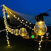 Недорогие Питание от солнечной энергии-Солнечные фейерверковые гирлянды 7М 30LED водонепроницаемые уличные огни для сада вечеринки на свадьбе декор для патио балкона атмосферные огни ландшафта