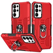 お買い得  サムスン用ケース-電話 ケース 用途 サムスンのギャラクシー S24 S23 S22 S21 S20 Ultra Plus FE S23 A73 A53 A33 A23 A13 Note 20 Ultra S25ウルトラ バックカバー バンパーフレーム バンカーリング 軍用グレードの保護 幾何学模様 鎧 TPU PC