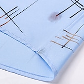 economico Camicie Button Down da uomo-Per uomo Camicie Camicia abbottonata Camicia non stirabile A quadri / A righe / Chevron Matrimonio Ufficio e carriera Blu chiaro Nero Bianco Rosso Manica lunga Collo ripiegabile Per tutte le stagioni