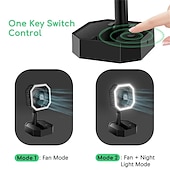 お買い得  携帯扇風機-WAZA折りたたみ式USBミニファン – 高さと角度調整可能、LEDライト付き、旅行とオフィス用の個人用充電式ファン