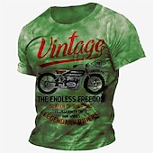 ieftine Tricouri vintage-Bărbați Grafic Μηχανή Tricou tricou învechit Manșon scurt Tricou Tipărire 3D Stil Nautic Cămașă Epocă Modă Designer În aer liber Zilnic Sport Albastru Maro Trifoi Primavara vara Îmbrăcăminte S M L XL