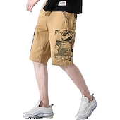 cheap Classic-Men&#039;s Cargo Shorts Bermuda shorts with Side Pocket Multi Pocket Flap Pocket Solid Color Going out Streetwear Fashion Cargo Shorts ArmyGreen Blue