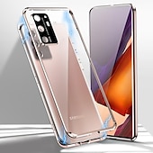 cheap Samsung Cases-Phone Case For Samsung Galaxy S24 S23 S22 S21 Plus Ultra Note 20 Ultra S25 Ultra Magnetic Adsorption Bumper Frame Magnetic Full Body Protective Solid Colored Tempered Glass Metal