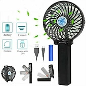 お買い得  携帯扇風機-ミニ折りたたみデスクファン – ハンドヘルド超静音USB充電式ファンとエアクーラー、家庭、学生寮またはオフィス用