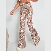 cheap Bottoms-Retro Vintage Boho 1970s Trousers Bell Bottom Pants Wide Leg Pants Hippie Fancy Dress Women's Pride Parade Pride Month Adults' Pants
