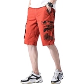 cheap Classic-Men&#039;s Cargo Shorts Bermuda shorts with Side Pocket Multi Pocket Flap Pocket Solid Color Going out Streetwear Fashion Cargo Shorts ArmyGreen Blue