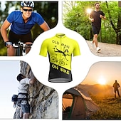 economico Maglie da uomo-Per uomo Maglia da Ciclismo Grafico Divertente VECCHIO IN BICICLETTA Manica Corta Bicicletta Maglia Top con 3 tasche posteriori Mountain Bike MTB Ciclismo su strada Asciugatura Rapida Strisce