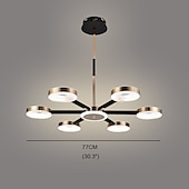 abordables Diseño de círculo-luz colgante led regulable diseño sputnik formas geométricas ajustables montaje empotrado luces de techo 6 luces 30 &quot;candelabros colgantes para sala comedor cocina 220-240v