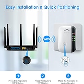 economico Router wireless-1pc wifi extender wifi range extender, ripetitore internet wireless, ripetitore di segnale fino a 2640sq. ft e 25 dispositivi, amplificatore a lungo raggio con porta Ethernet, configurazione a 1 tocco, punto di accesso