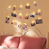 tanie Łańcuchy świetlne baterii-Lampki świetlne LED Oświetlenie Fotograficzne USB LED Bajkowe Lampki Zasilane Baterią Girlanda do Sypialni Domu na Imprezę Ślubną Dekoracja