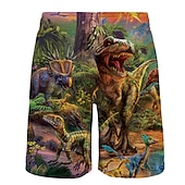 billiga Pojkens 3D-djur-2 delar Barn Pojkar T-shirt och shorts Klädesset Utrusta Grafisk Dinosaurie Kortärmad Crewneck Uppsättning Utomhus Sport Mode Häftig Vår 7-13 år Blå Dammig blå Grön