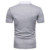 preiswerte Klassisches Poloshirt für Herren-Herren Poloshirt Golfhemd Casual Festtage Kargen Klassisch Kurzarm Modisch Basic Farbblock Taste Sommer Regular Fit Schwarz Weiß Grau Poloshirt