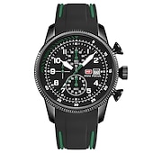 ieftine Ceasuri Quartz-Ceas OLEVS Bărbați Quartz cu Dial Mare Fashion Business Luminiscent Trei Fusuri Orar Calendar Impermeabil Ceas din Silicon Cadouri de Ziua Tatălui