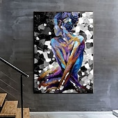 お買い得  ヌードアート-手作り 手描き 油絵 壁 モダン 抽象画 キャンバス ヌード レディ ペインティング ホームデコレーション 装飾 ロールキャンバス フレームなし 未延伸