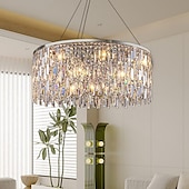 preiswerte Kronleuchter-Licht Luxus Wohnzimmer Kronleuchter neue moderne einfache runde Licht Luxus Kristalllampe Designer Wohnatmosphäre Restaurant Kronleuchter