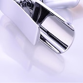 cheap Classical-Waterfall Bathroom Sink Mixer Faucet 4.7&quot; Spout, Mono Wash Basin Single Handle Basin Taps Washroom with Hot and Cold Hose, Monobloc Vessel Water Brass Tap Deck Mounted
