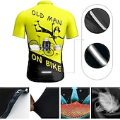 economico Maglie da uomo-Per uomo Maglia da Ciclismo Grafico Divertente VECCHIO IN BICICLETTA Manica Corta Bicicletta Maglia Top con 3 tasche posteriori Mountain Bike MTB Ciclismo su strada Asciugatura Rapida Strisce