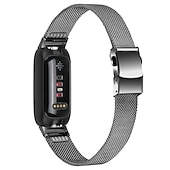 baratos Pulseiras de relógio Fitbit-Pulseira de Smartwatch Compatível com Fitbit Inspire 3 Inspire 2 / Inspire HR / Inspire Aço Inoxidável Relógio inteligente Alça Ajustável Com Transparência Mulheres Homens Pulseira Estilo Milanês