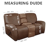 abordables Silla reclinable y con alas-Fundas elásticas para sofá reclinable de 2 plazas, funda de sofá reclinable de dos plazas, como funda de sofá de cuero con lazo elástico, protector de muebles antiarañazos para perros y mascotas