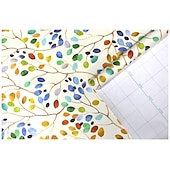 cheap Wallpaper-Cool Wallpapers Wallpaper Aesthetic Wall Mural Floral Peel and Stick Wallpaper Colorful Forest Beige/Orange/Blue Removable Contactpaper for Nursery Decorations 17.7in x 118in