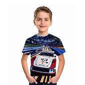 cheap Boy&#039;s 3D Sports &amp; Game-Boys 3D Graphic Car 3D Print T shirt Tee Short Sleeve 3D Print Summer Active Fashion Cool Kids 3-12 Years