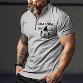 billiga Rolig textpolo för män-Herrarnas kortärmade kvart zip T-shirt Morfar barnbarns bästa vän  barnbarns bästa partner i brott familjegåva grafisk