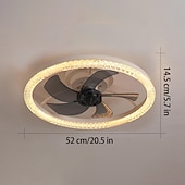 preiswerte Deckenventilator-Leuchten-Deckenventilator mit Lichtern 19,7 &quot;dimmbare LED 3 Farben 6 Geschwindigkeiten Timing Wendeflügel mit Fernbedienung, Haushaltsventilator-Kronleuchter, flacher Deckeneinbau-Deckenventilator für den