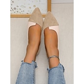 cheap Women&#039;s Flats-Women&#039;s Two-Tone Pointed Toe Flats – Elegant Slip-On Ballet Shoes, Comfortable Daily Wear for Work &amp; Casual Outfits