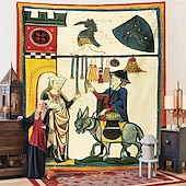 economico Arazzo Medievale-Arazzo Medievale Wall Art Grande Arazzo del Medioevo Muro Decorazione Fotografica Sfondo Coperta Tenda Decorazione Casa Camera da Letto Soggiorno