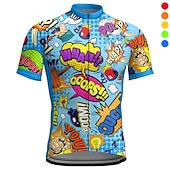 cheap Men's Jerseys-Men's Cycling Jersey Graphic Letter &amp; Number Funny Short Sleeve Bike Jersey Top with 3 Rear Pockets Mountain Bike MTB Road Bike Cycling Quick Dry Reflective Strips Back Pocket Moisture Wicking Sports