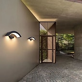 voordelige buiten wandlampen-buitenwandlamp 12w 24w boog moderne buitenwandlamp waterdicht ip65 stabiel op buiten zwarte wandlamp geschikt voor buitenveranda binnentuin badkamer slaapkamer ac85-265v