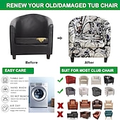 cheap Armchair Cover &amp; Armless Chair Cover-Floral Printed Club Chair Barrel Chair Slipcover Stretch Armchair Covers 1-Piece Club Tub Chair Covers Sofa Cover Couch Furniture Protector Cover  Spandex Couch Covers for Living Room