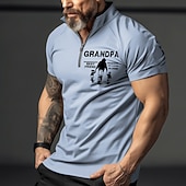 billiga Rolig textpolo för män-Herrarnas kortärmade kvart zip T-shirt Morfar barnbarns bästa vän  barnbarns bästa partner i brott familjegåva grafisk