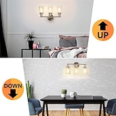 abordables Appliques de salle de bain-éclairage de salle de bain vanité lumière 3 lumières applique murale éclairage en laiton brossé salle de bain lumière avec abat-jour en verre clair salle de bain applique murale applique murale pour