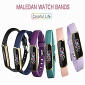 billige Fitbit klokkebånd-6-pakning Reim til Smartklokke Kompatibel med Fitbit Luxe Myk silikon Smartklokke Stropp Justerbar Solo loop Kvinner menn Sportsrem Erstatning Armbånd