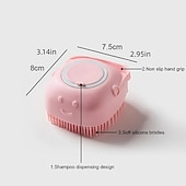 お買い得  浴室用ガジェット-犬用バスブラシ、犬用ソフトシリコンペットブラシ &amp;アンプ;シャワージェルディスペンサー付き猫、犬の毛マッサージバスブラシ