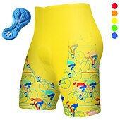 billiga Shorts, tights och byxor för män-Herr Cykelshorts Cykel Vadderade shorts Underdelar Bergscykling Vägcykling sporter Grafisk 3D Tablett Andningsfunktion Snabb tork Fuktabsorberande Svart Gul Polyester Elastan Kläder Cykelkläder