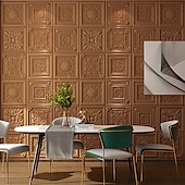 cheap Brick&amp;Stone Wallpaper-Cool Wallpapers White Foam Wall Mural Wall Panel Peel and Stick Wall Sticker Floral Removable Wall Covering, PVC/Vinyl Material Self adhesive Wallpaper, Room Wallcovering for Home Decoration