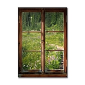 economico Stampe paesaggi-Paesaggio da parete su tela la finestra arte moderna paesaggio decorazione della casa arredamento tela arrotolata senza cornice senza cornice