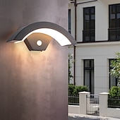 abordables luces de pared al aire libre-lámpara led de pared para exteriores 24w con sensor de movimiento ip65 control de luz a prueba de agua adecuado para baño garaje cerca cubierta patio ac85-265v