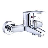 abordables Robinets de douche-mitigeur de douche robinet mural chromé avec douchette, fond g1/2 mitigeur de douche rond mitigeur mural