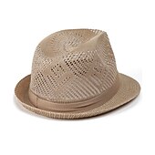 voordelige Herenhoeden-Voor heren Zonnehoed Soaker-hoed Safari hoed Gokker Hoed Strand Hoed Wit khaki Polyesteri Reizen Strandstijl Vakantie Strand Effen Zonbescherming