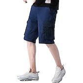 cheap Classic-Men&#039;s Cargo Shorts Bermuda shorts with Side Pocket Multi Pocket Flap Pocket Solid Color Going out Streetwear Fashion Cargo Shorts ArmyGreen Blue