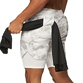 cheap Mens Active Shorts-Men&#039;s Athletic Shorts Running Shorts Casual Shorts With Compression Liner with Towel Loop Plain Camouflage Comfort Breathable Outdoor Daily Going out Fashion Casual 1 2