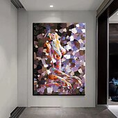 お買い得  ヌードアート-手作り 手描き 油絵 壁 モダン 抽象画 キャンバス ヌード レディ ペインティング ホームデコレーション 装飾 ロールキャンバス フレームなし 未延伸